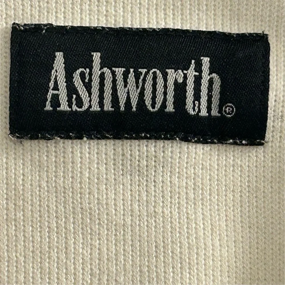 Ashworth Men's V-Neck Golf Pullover Sweater Beige Size L‎ Side Pockets